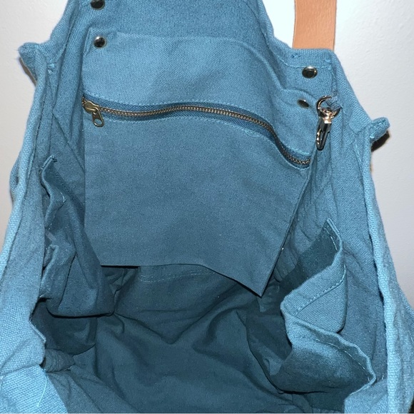 FEED Projects Canvas Market Tote Sea Blue. Excellent condition - Picture 3 of 8